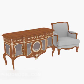 European Style Sofa With Entrance Cabinet 3d model
