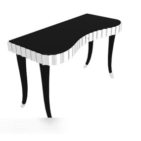 نموذج طاولة جانبية سوداء على الطراز الأوروبي ثلاثي الأبعاد