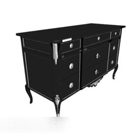 European-style Black Thin Edge Cabinet 3d model