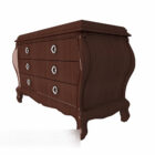 European Style Brown Side Cabinet