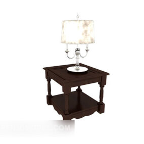 European Style Brown Side Table 3d model