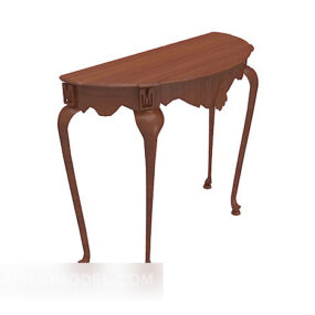 European Style Brown Solid Wood Table 3d model