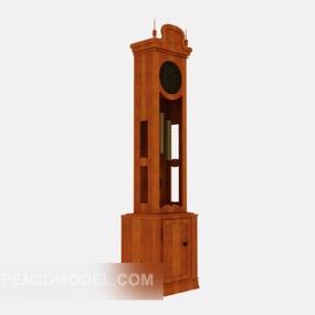 3d модель дерев'яної вежі з годинником у європейському стилі
