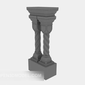 Old European Stone Pillar 3d model