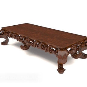Tavolino da caffè squisito in stile europeo Modello 3d in legno