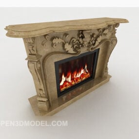 European-style Family Fireplace 3d model