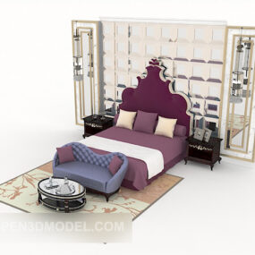 3д модель двуспальной кровати в европейском стиле Fresh