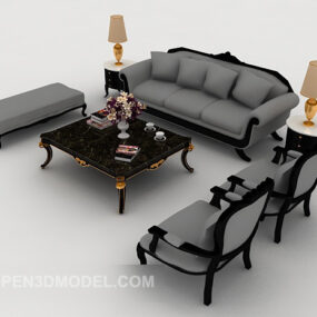 Model 3d Sofa Kombinasi Omah Gaya Eropa