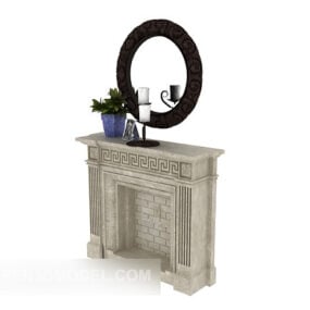 European Style Home Fireplace 3d model