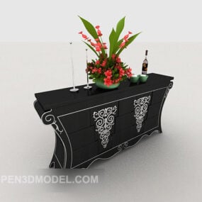 European-style Home Lace Cabinet 3d model