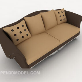 European-style Home Sofa Leather 3d model