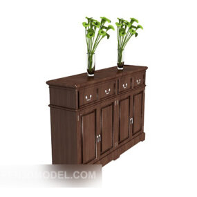 European-style Home Solid Wood Drawer Cabinet 3d model