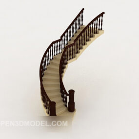 Τρισδιάστατο μοντέλο οικιακής σκάλας ευρωπαϊκού στυλ