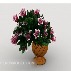 Modello 3d della pianta di fiori del vaso domestico europeo