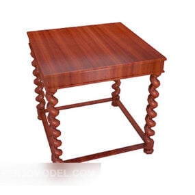 European Style Mahogany Side Table 3d model