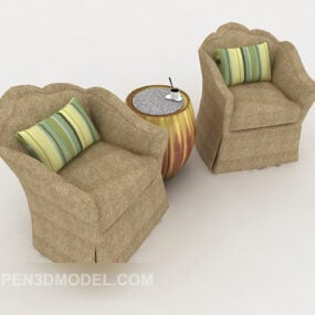 European-style Minimalist Sofa Table Chair 3d model