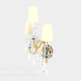 Evropská luxusní lustrová nástěnná lampa 3D model