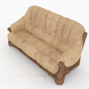 European-style Quaint Multi-person Sofa Design 3d model