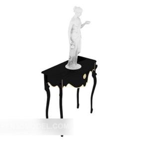 European Style Side Table With Statue 3d model