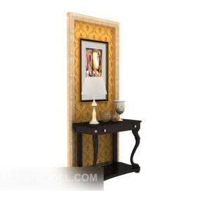 European Style Side Table, Background Wall 3d model