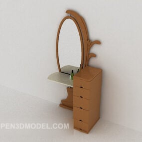 Miroir ovale de commode simple de style européen modèle 3D