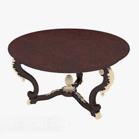 Solid Wood Coffee Table European Style 3d model