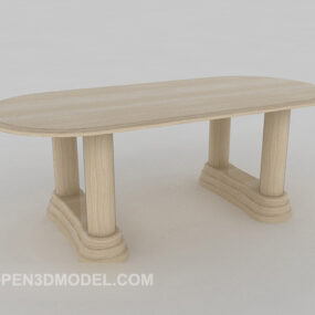 European Solid Wood Home Coffee Table V1 3d model