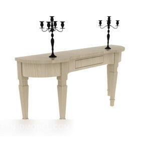 Table d'appoint en bois massif de style vintage européen modèle 3D