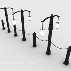 3д модель уличного фонаря в европейском стиле