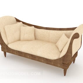 Eurooppalaistyylinen Vintage Thin Sofa 3d -malli