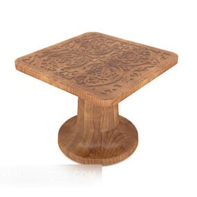 यूरोपीय शैली पारंपरिक ठोस लकड़ी की मेज 3डी मॉडल