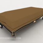 European-style Wooden Brown Sofa Stool