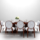 Bộ bàn ăn và ghế gỗ kiểu Âu