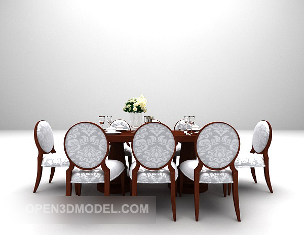 欧洲餐桌套装木制桌子和椅子
