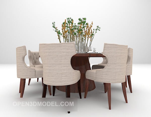 ヨーロッパのダイニングテーブルと椅子の組み合わせ