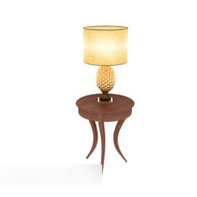 مصباح طاولة كلاسيكي أوروبي طاولة جانبية نموذج ثلاثي الأبعاد