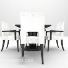 European Table Chairs Dark Wood