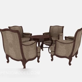 European Tea Table Chair 3d model