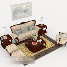 Tradycyjna europejska sofa kombinowana Model 3D