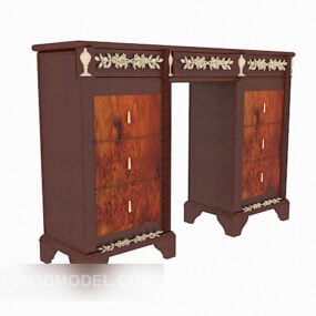 European Traditional Entrance Hall Cabinet 3d model