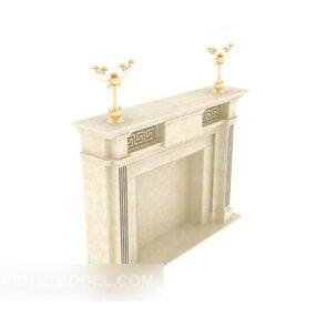 European Traditional Style Fireplace 3d model