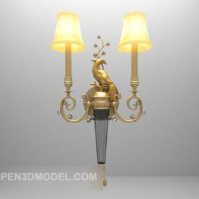 3д модель европейского классического латунного настенного светильника