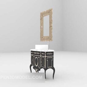 Europäisches 3D-Modell für Waschbeckenmöbel für zu Hause