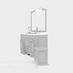 Espelho de lavatório europeu sanitário modelo 3d