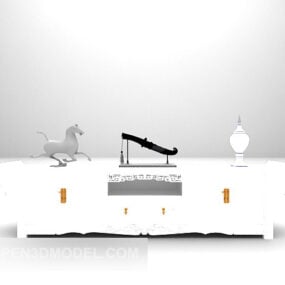 European Luxury White Tv Cabinet 3d model