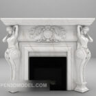 European white fireplace 3d model