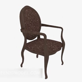 European Wooden Armchair Vintage Style 3d model