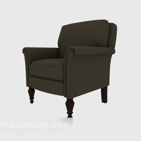 European Wooden Sofa Soft Chair 3d model