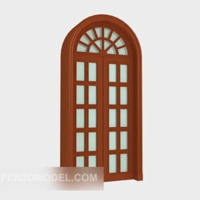 مدل سه بعدی پنجره چوبی اروپایی