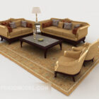 Sofa Kombinasi Kayu Kuning Eropa